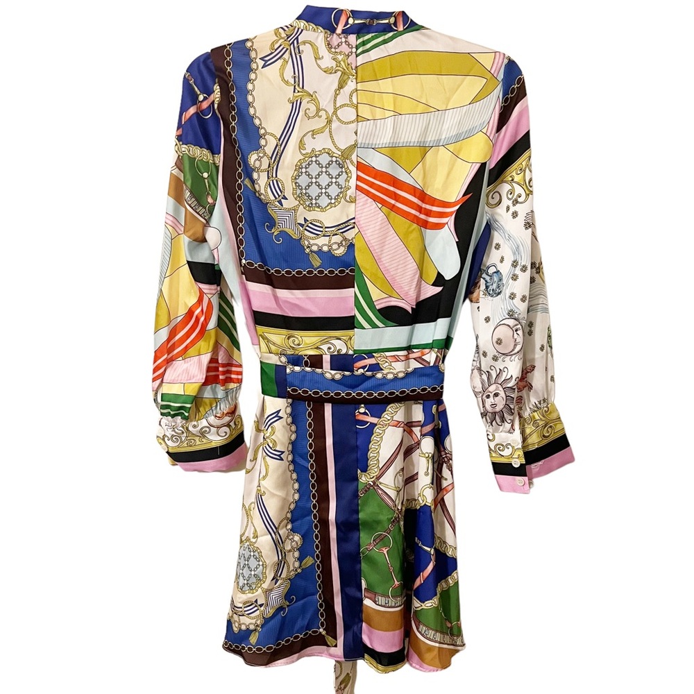 Zara Baroque and Chain Belted Shirt Dress Size Small - Picture 9 of 12